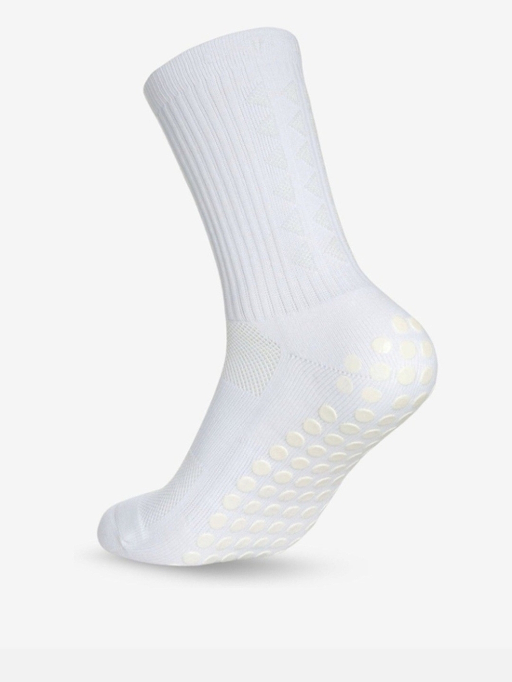 Men's White Non-Slip Athletic Crew Socks